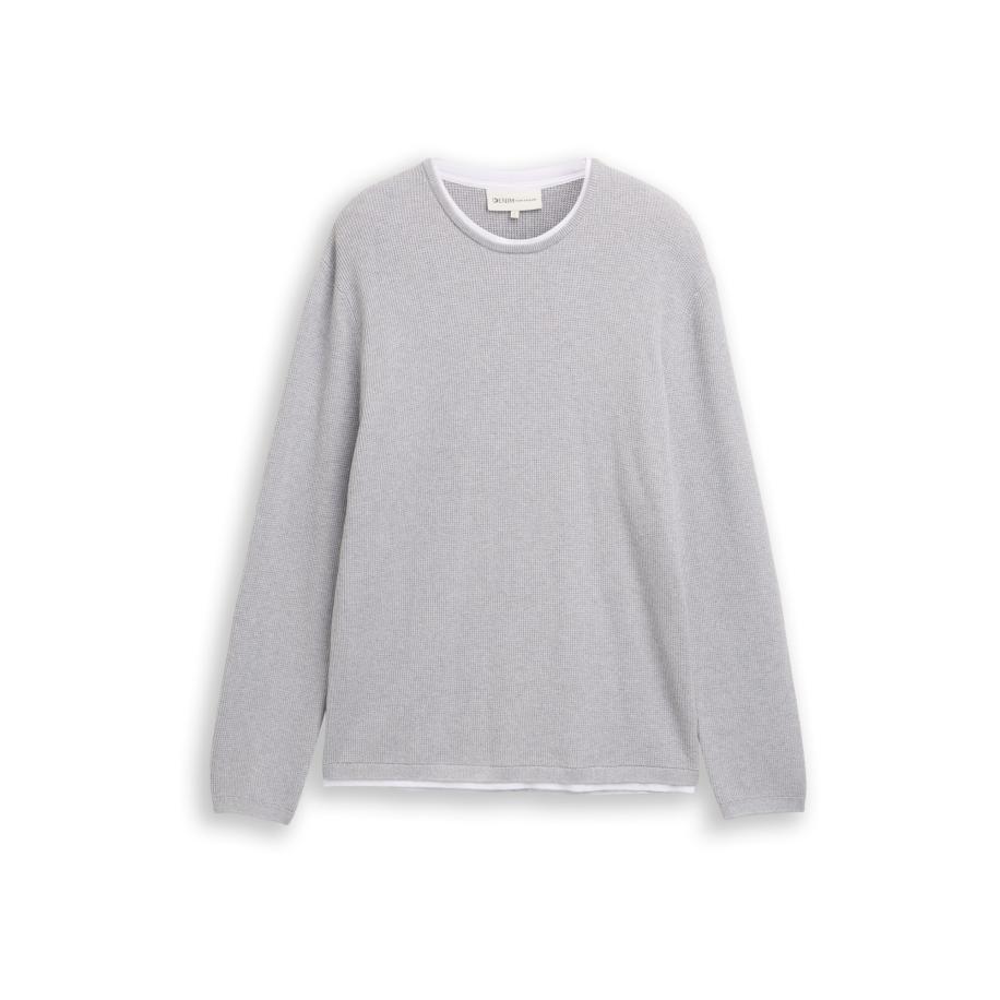 Tom Tailor TOM TAILOR DENIM Trui grijs / wit -