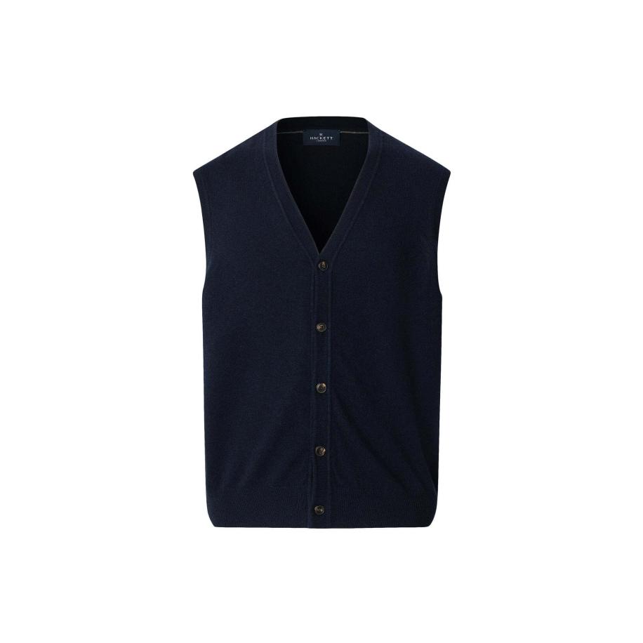 Hackett London Gebreid vest nachtblauw Blauw