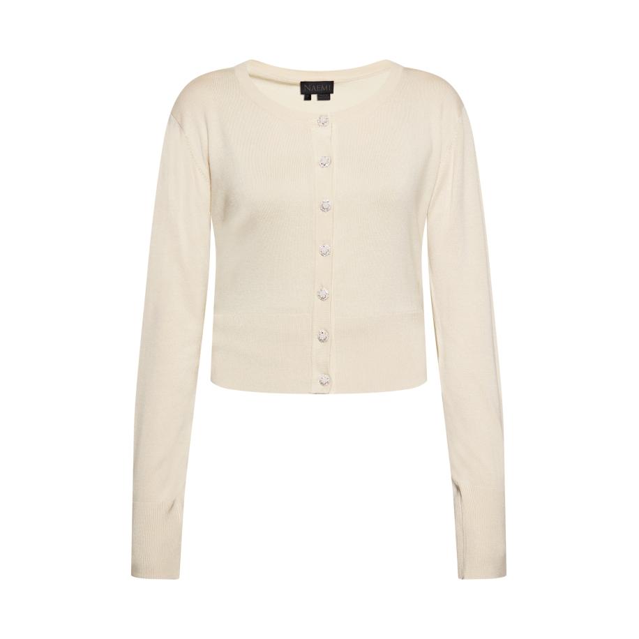 NAEMI NAEMI Gebreid vest crème -