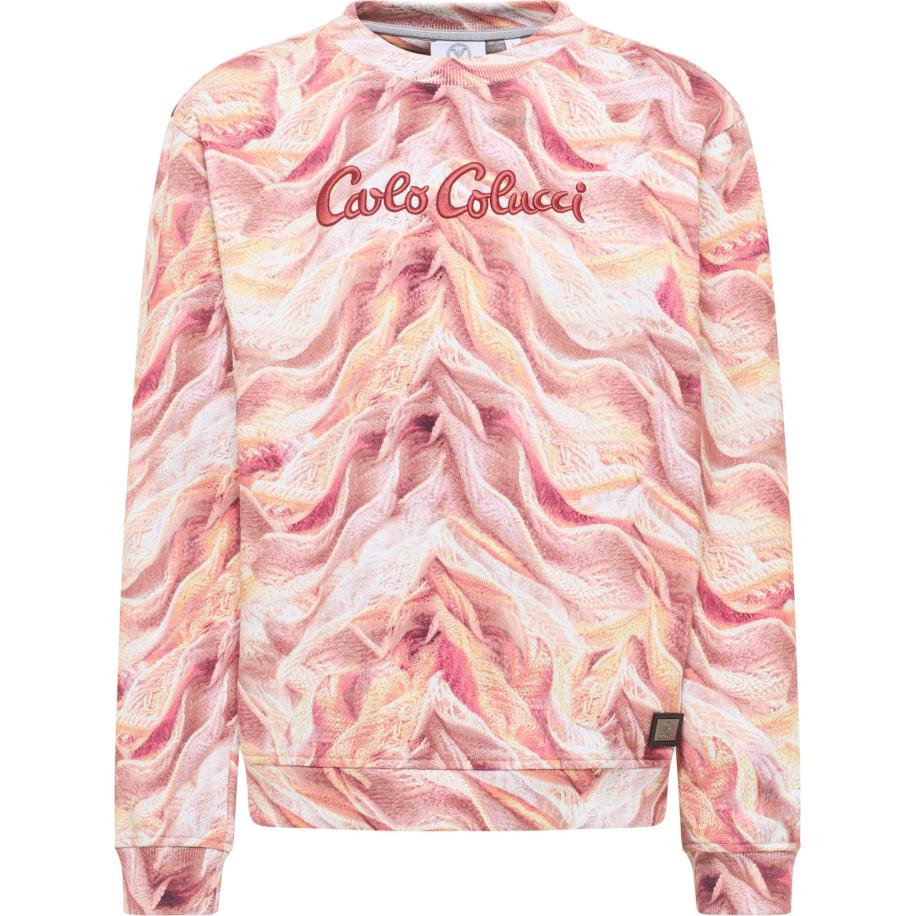carlo colucci Carlo Colucci Sweatshirt Dotti abrikoos / rosa / wit -