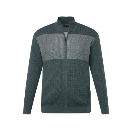 men plus Men Plus Gebreid vest lichtgrijs / petrol