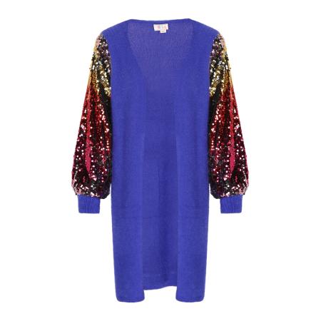 IZIA IZIA Gebreid vest blauw / gemengde kleuren