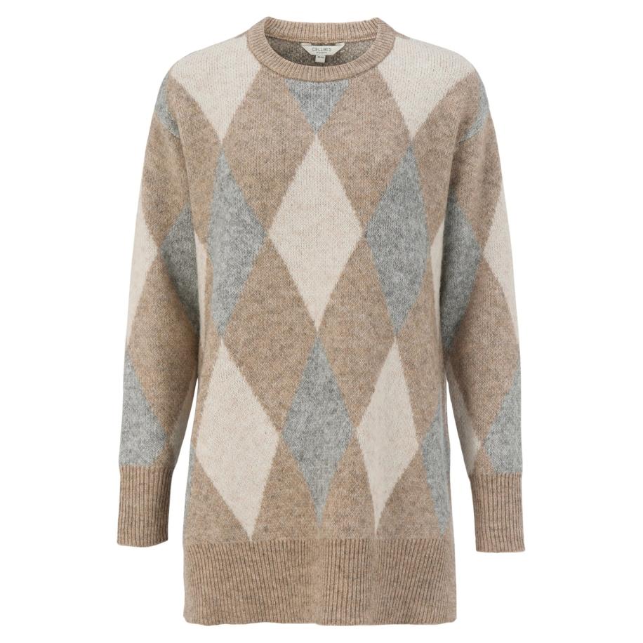 Cellbes of Sweden Cellbes of Sweden Oversized trui crème / beige gemêleerd / grijs gemêleerd -