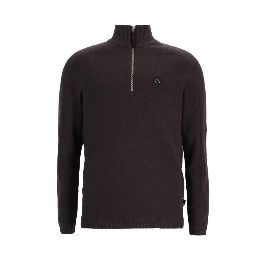 Chasin' CHASIN Trui Oscar Half Zip donkerbruin -