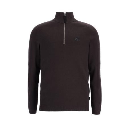 Chasin' CHASIN Trui Oscar Half Zip donkerbruin