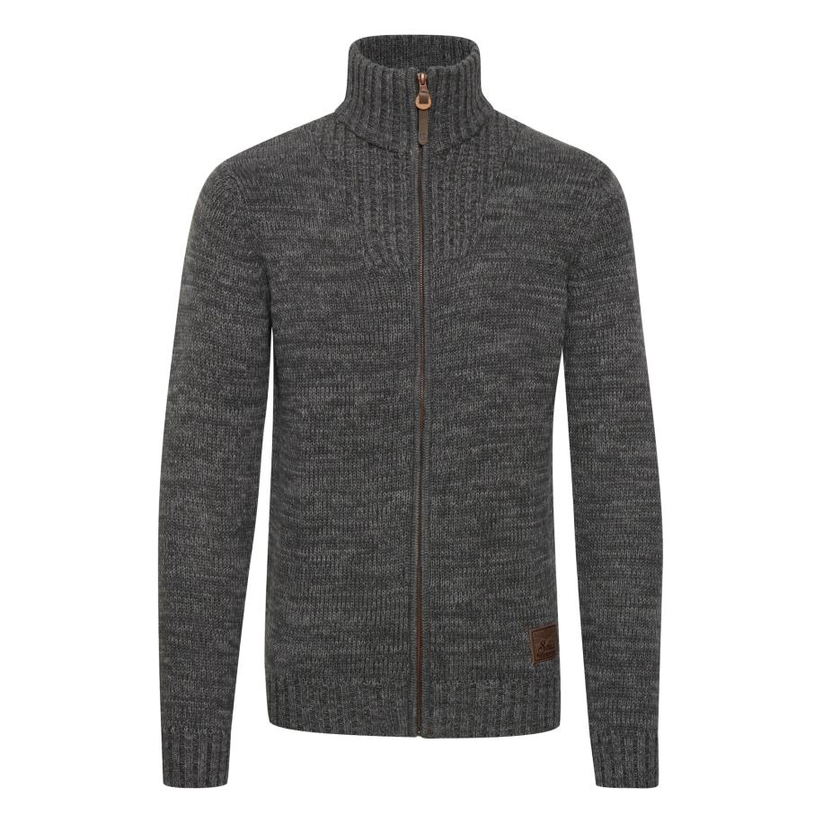 Solid !Solid Gebreid vest Pomeroy bruin / grijs -