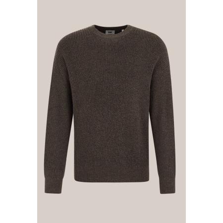 WE Fashion Heren loose fit trui met structuur - Loose fit - Bruin - Maat: S