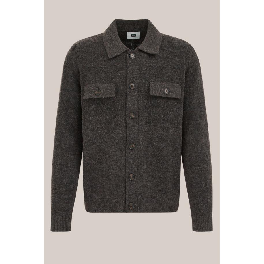 WE Fashion Heren slim fit vest van wolmix - Regular fit - Donkerbruin - Maat: XS Bruin