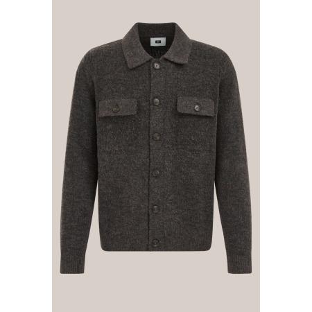 WE Fashion Heren slim fit vest van wolmix - Regular fit - Donkerbruin - Maat: XS