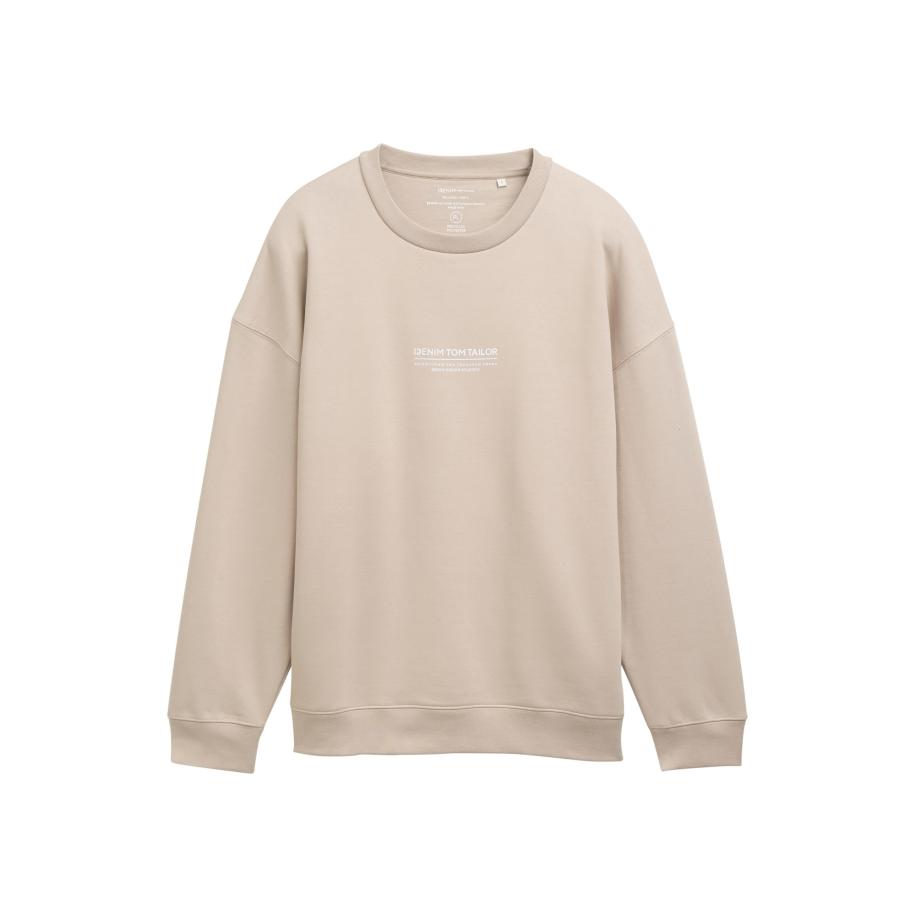 Tom Tailor TOM TAILOR DENIM Sweatshirt greige / wit -