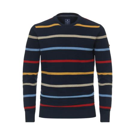 Redmond Casual Trui ronde hals blauw, Motief