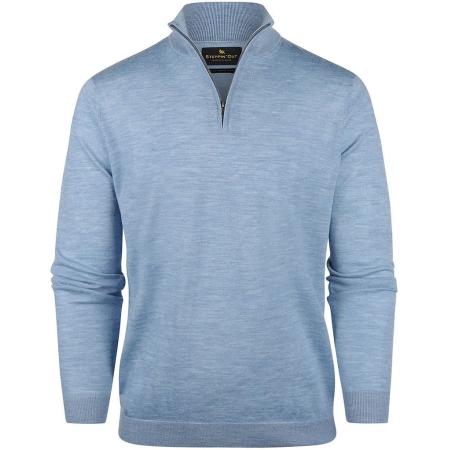 Steppin' Out Half Zip Trui Merinowol Sky Blue