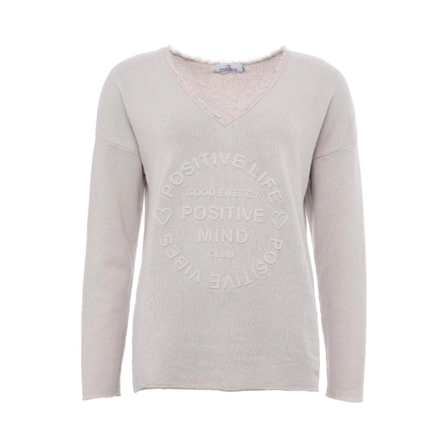 zwillingsherz Zwillingsherz Sweatshirt Positive Mind taupe -