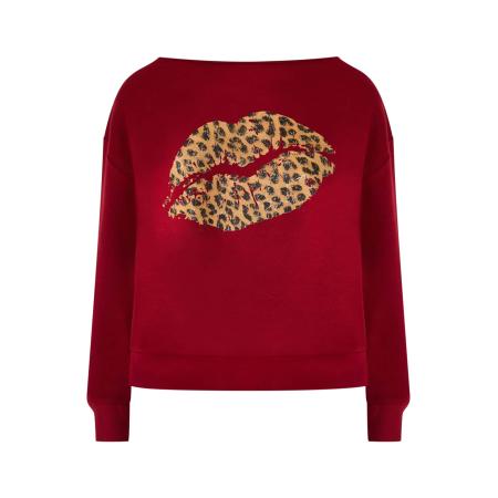 No Matter What No Matter What Sweatshirt camel / robijnrood / zwart