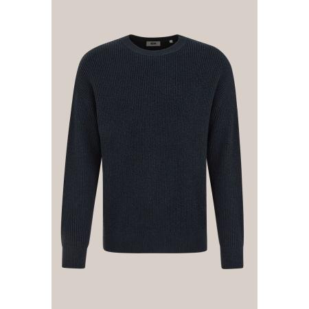 WE Fashion Heren loose fit trui met structuur - Loose fit - Donkerblauw - Maat: XS