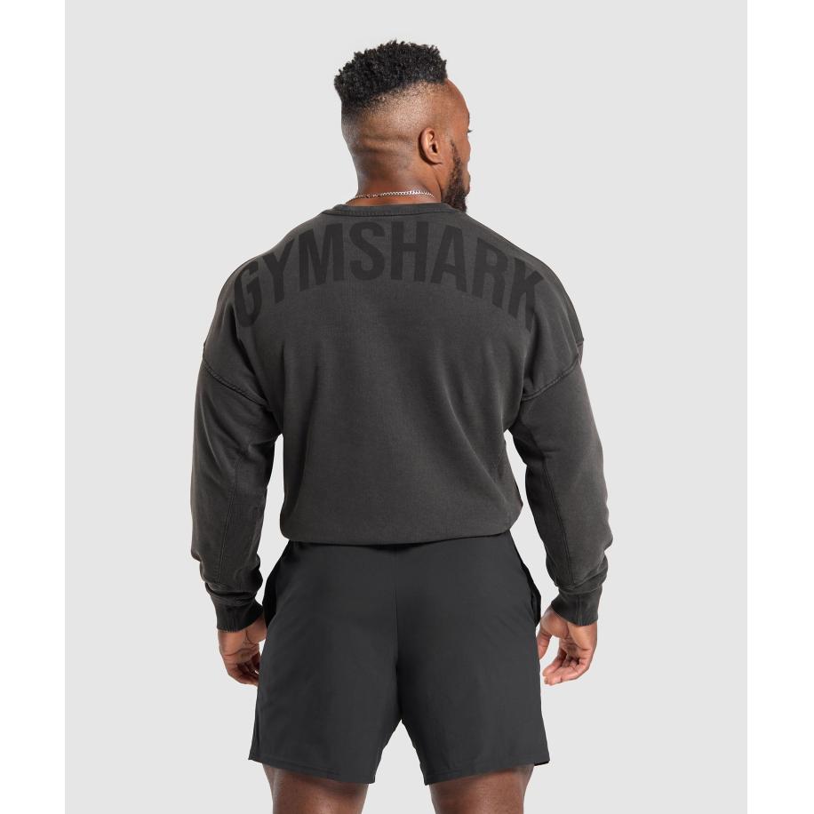 Gymshark Power Washed Crew Black Zwart