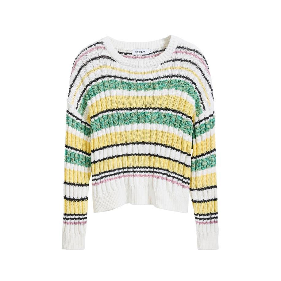 Desigual Desigual Trui geel / groen / zwart / wit -