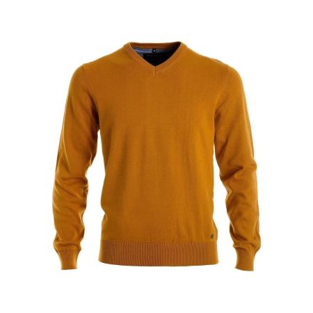 Marvelis Casual Trui V-hals geel, Effen