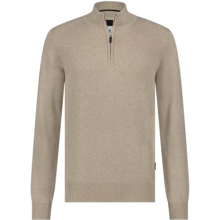 State Of Art Half Zip Trui Oak Ecru