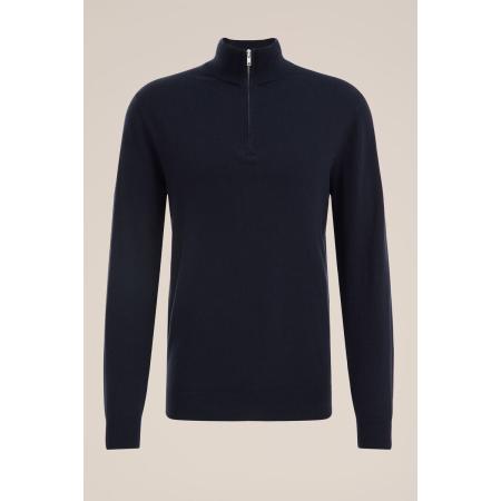 Fundamentals heren Slender fit trui met rits - Donkerblauw - Katoen - Maat: XXXL