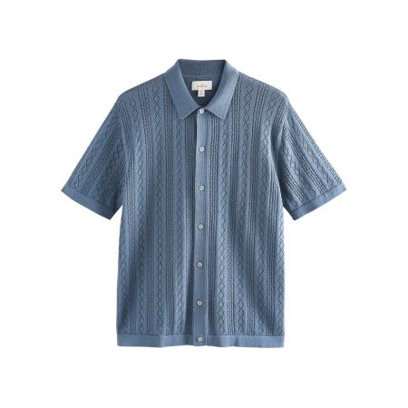 Next Next Gebreid vest duifblauw