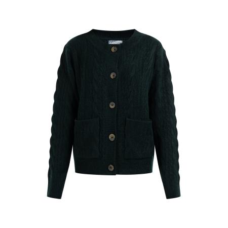 DreiMaster DreiMaster Vintage Gebreid vest Zitha donkergroen