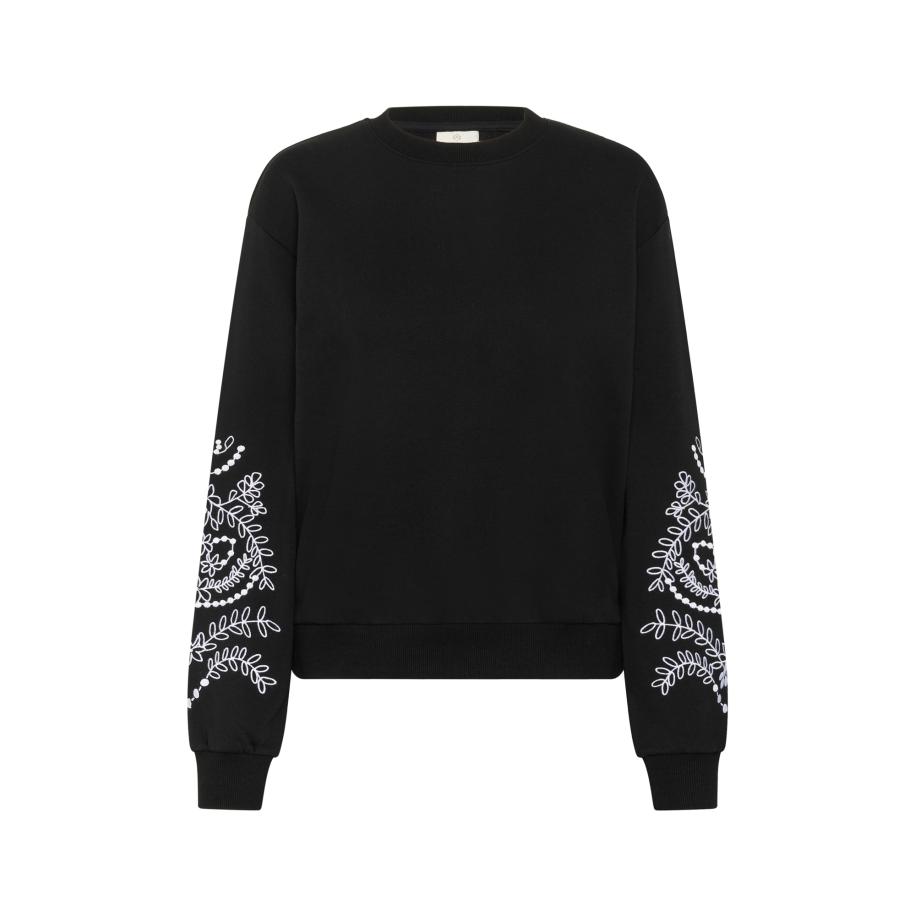 Kaffe Kaffe Sweatshirt Vivian zwart / wit -