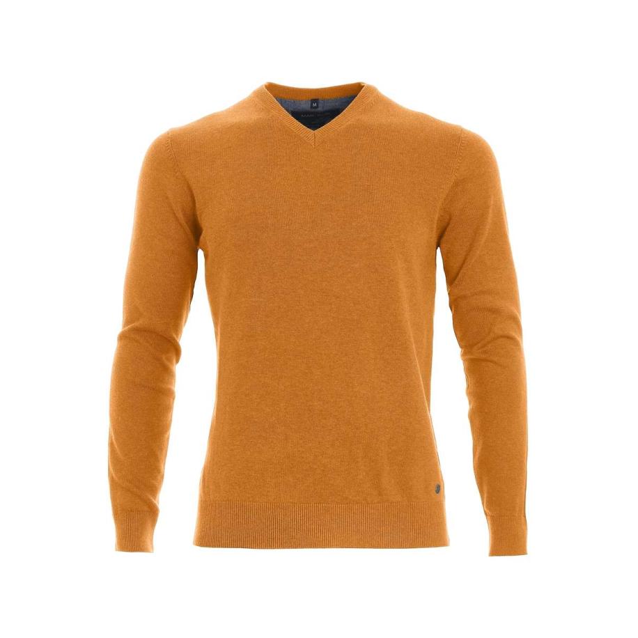 Marvelis Casual Trui V-hals mango, Effen Oranje