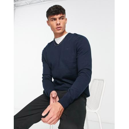 Scalpers - Trui met V-hals in marineblauw