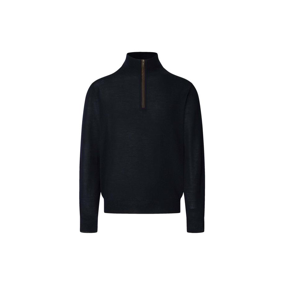 Hackett London Trui nachtblauw / bruin Blauw