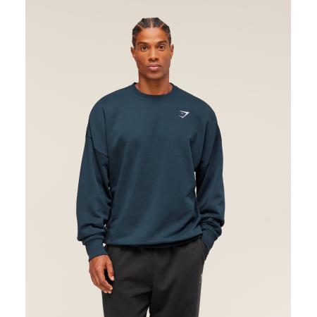 Gymshark Crest Oversized Crew Navy