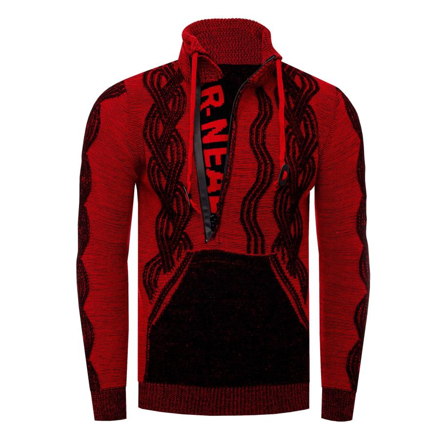 Rusty Neal Rusty Neal Trui karmijnrood / zwart -