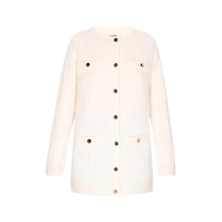 DreiMaster DreiMaster Klassik Gebreid vest wolwit