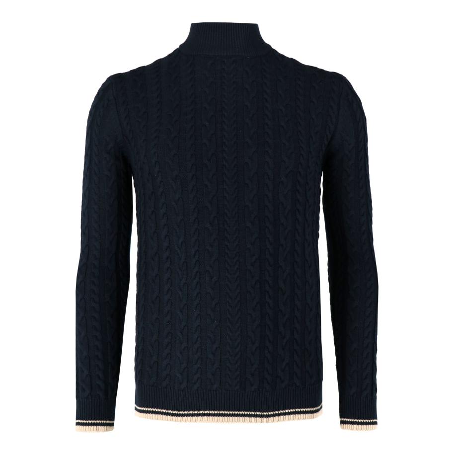OLYMP Casual Trui marine, Cable knit Blauw