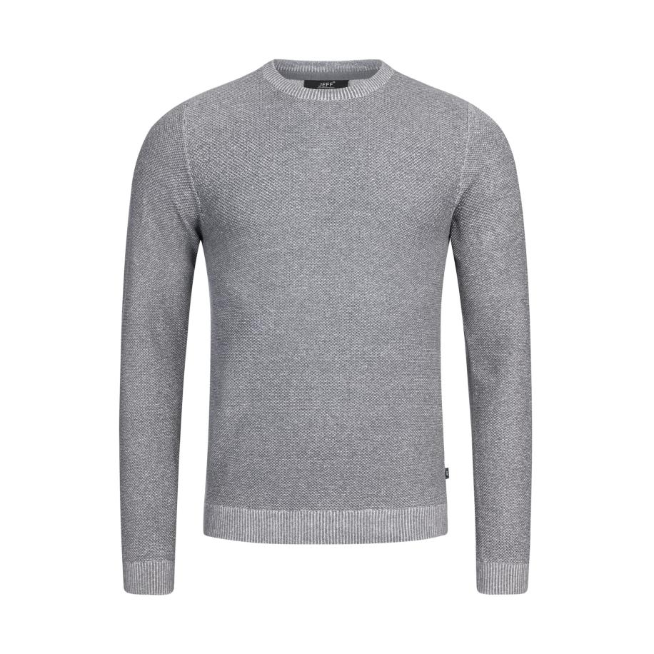 JEFF JEFF Trui Crespo grijs gemêleerd -