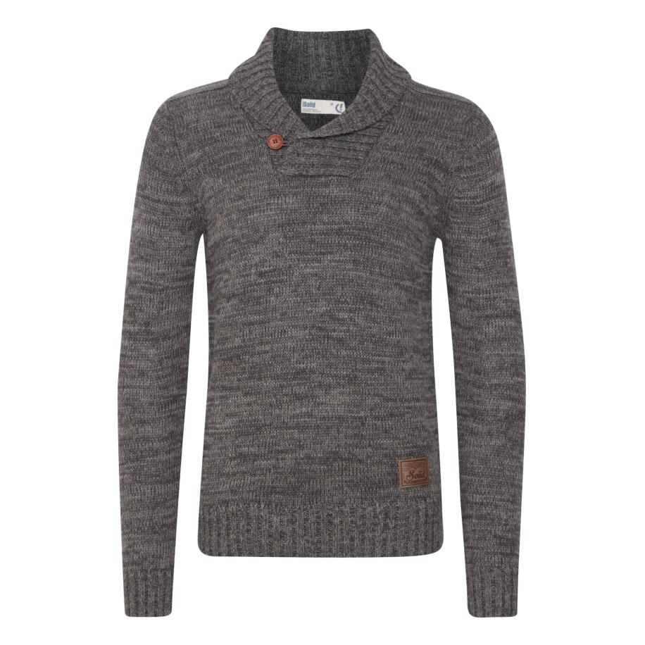 Solid !Solid Trui Phil bruin / grijs -