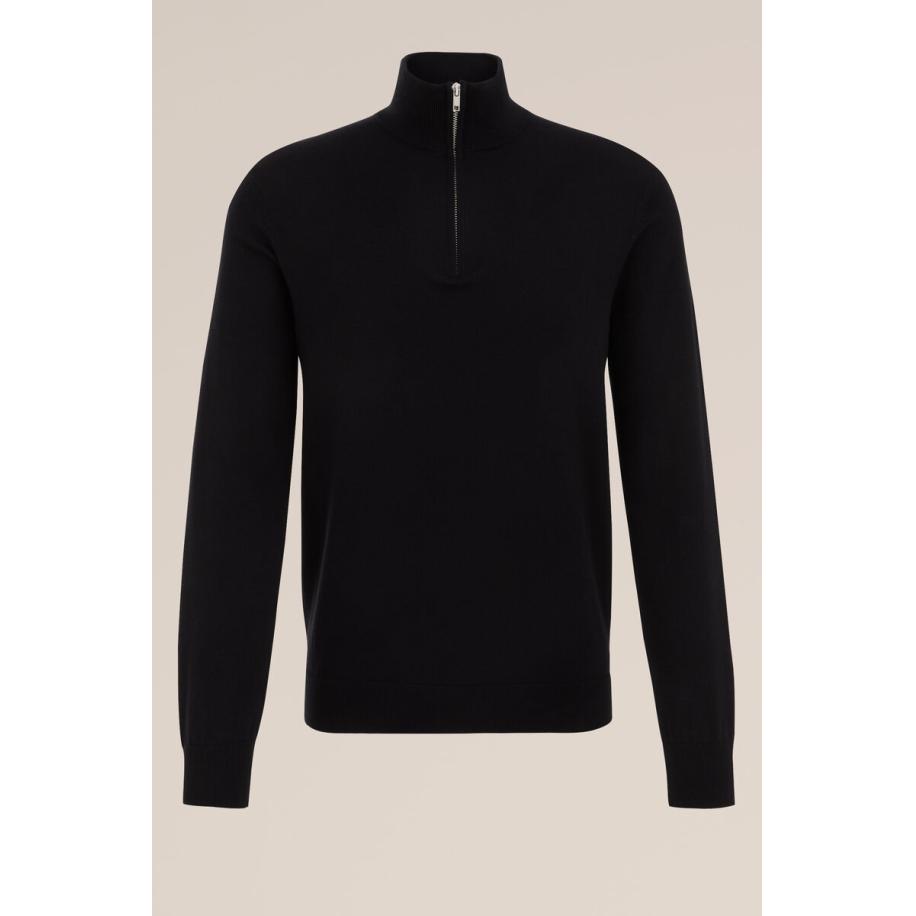 Fundamentals heren trui met rits - Zwart - Katoen - Maat: XXXL Zwart