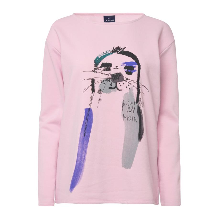 LAURASØN LAURASØN Sweatshirt grijs / oudroze -