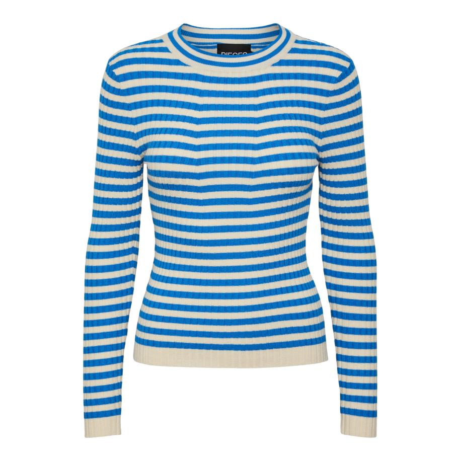 Pieces PIECES Trui PCCrista crème / blauw -