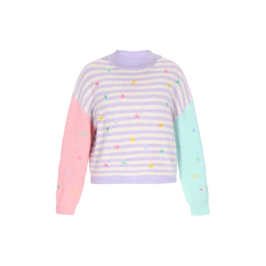 MYMO MYMO Trui mintgroen / lila / rosa -