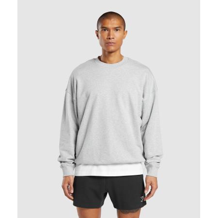 Gymshark Rest Day Essential Crew Light Grey Core Marl