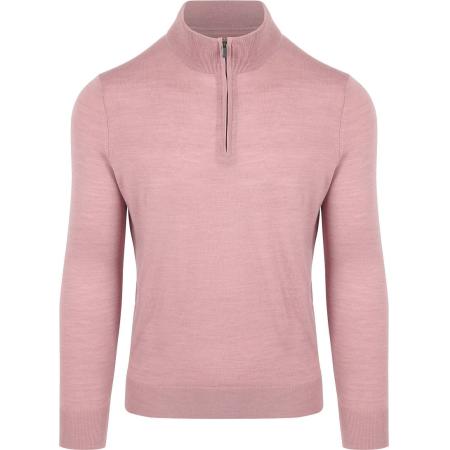 Suitable Merino Half Zip Trui Roze
