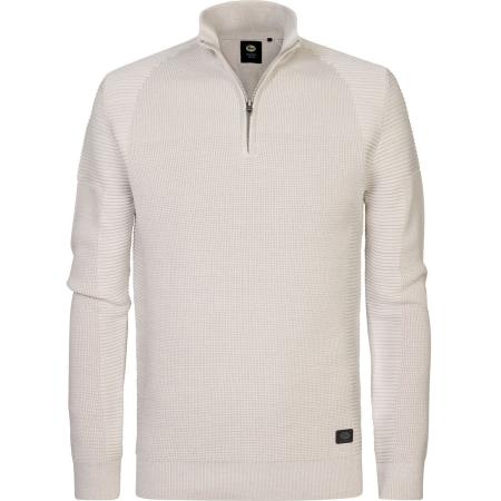 Petrol Half Zip Pullover Ecru