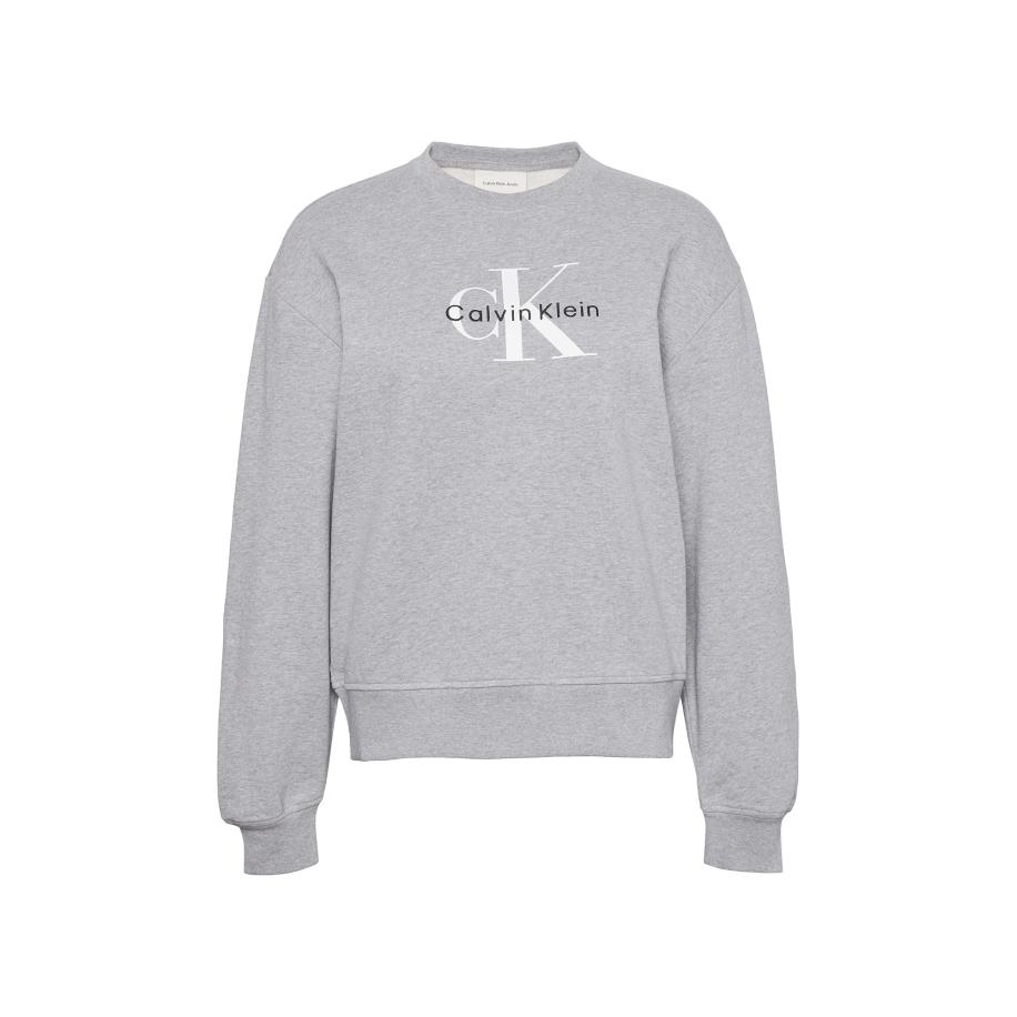 Calvin Klein Calvin Klein Jeans Sweatshirt grijs gemêleerd / zwart / wit -
