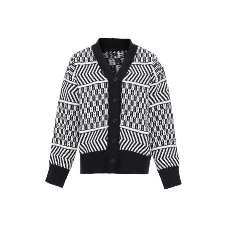 FENIA FENIA Gebreid vest zwart / wit