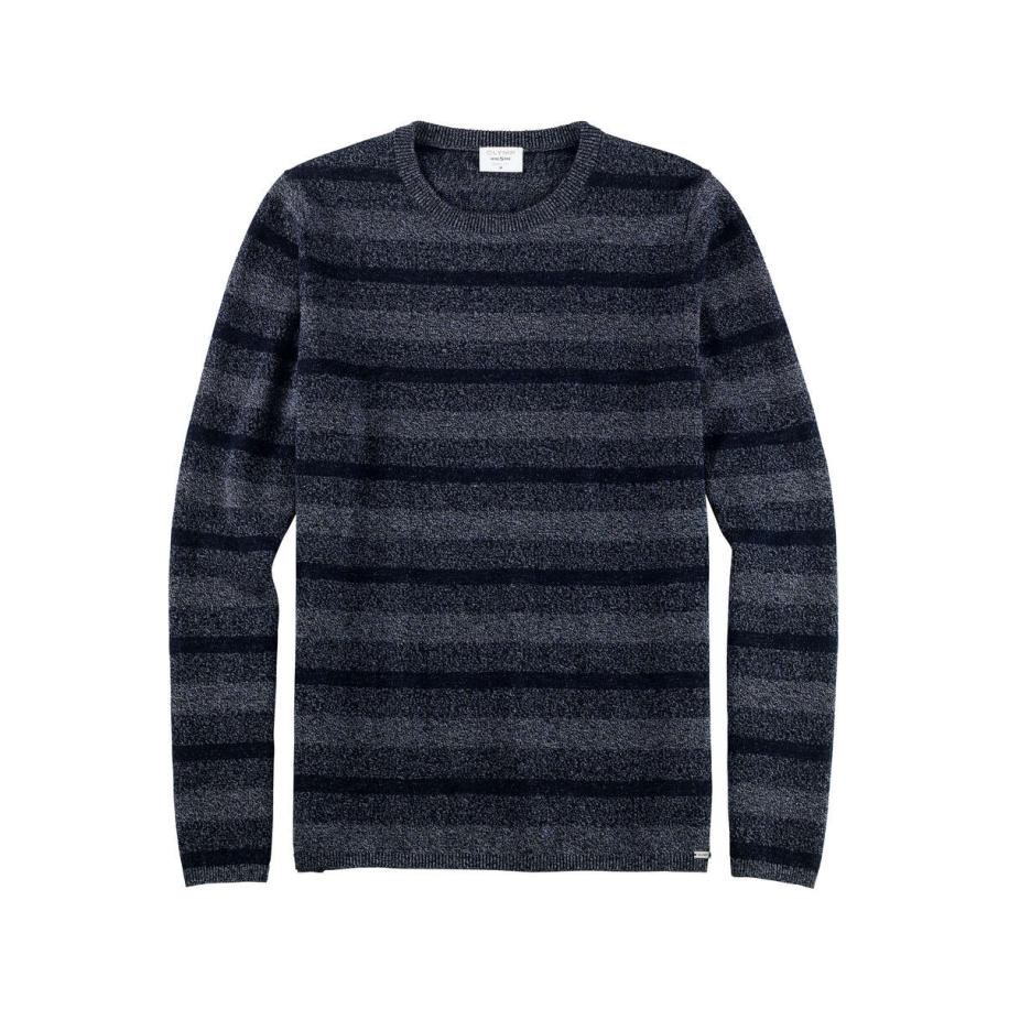 OLYMP Level Five Casual Trui ronde hals marine, Gestreept Blauw