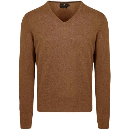 Steppin' Out Trui Cotton Cashmere V-hals Camel