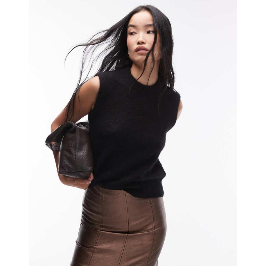 ARKET Gebreid tanktophemdje van alpacawol in zwart Zwart