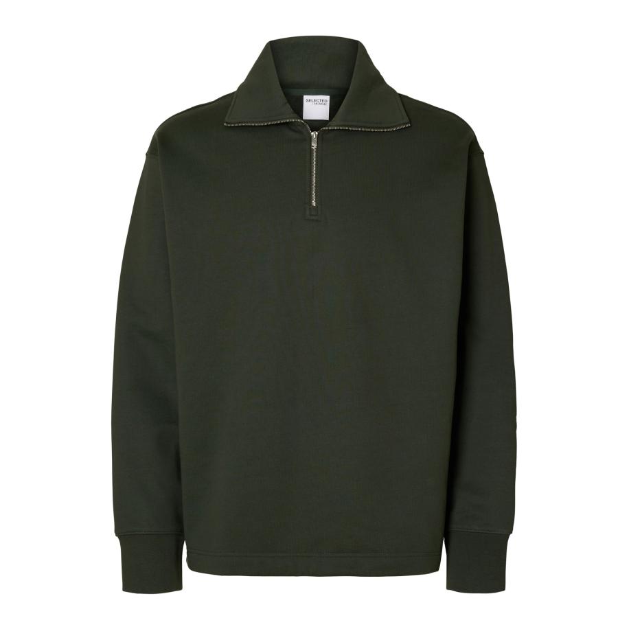 Selected SELECTED Sweatshirt SLHAron donkergroen -