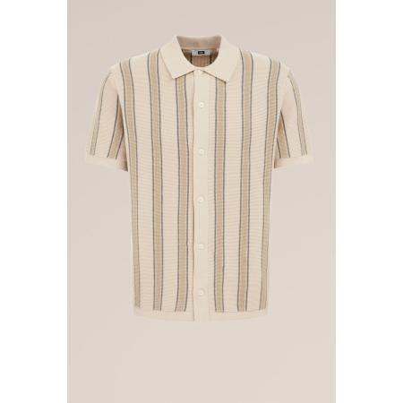 WE Fashion Heren Regular fit overshirt met print - Regular fit - Beige - Katoen - Maat: XS